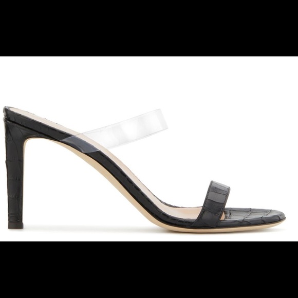 giuseppe zanotti NIB black croc & clear heels